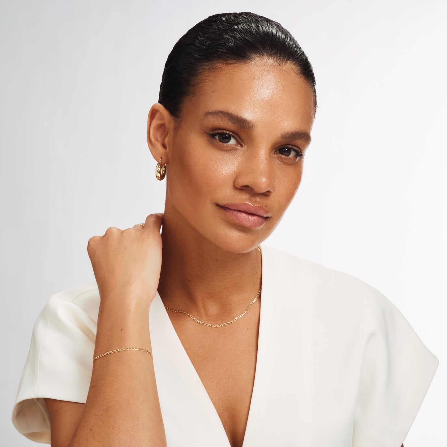 Rivoli Nina 14 karat gold bracelet with fiagro link - - Isabel Bernard