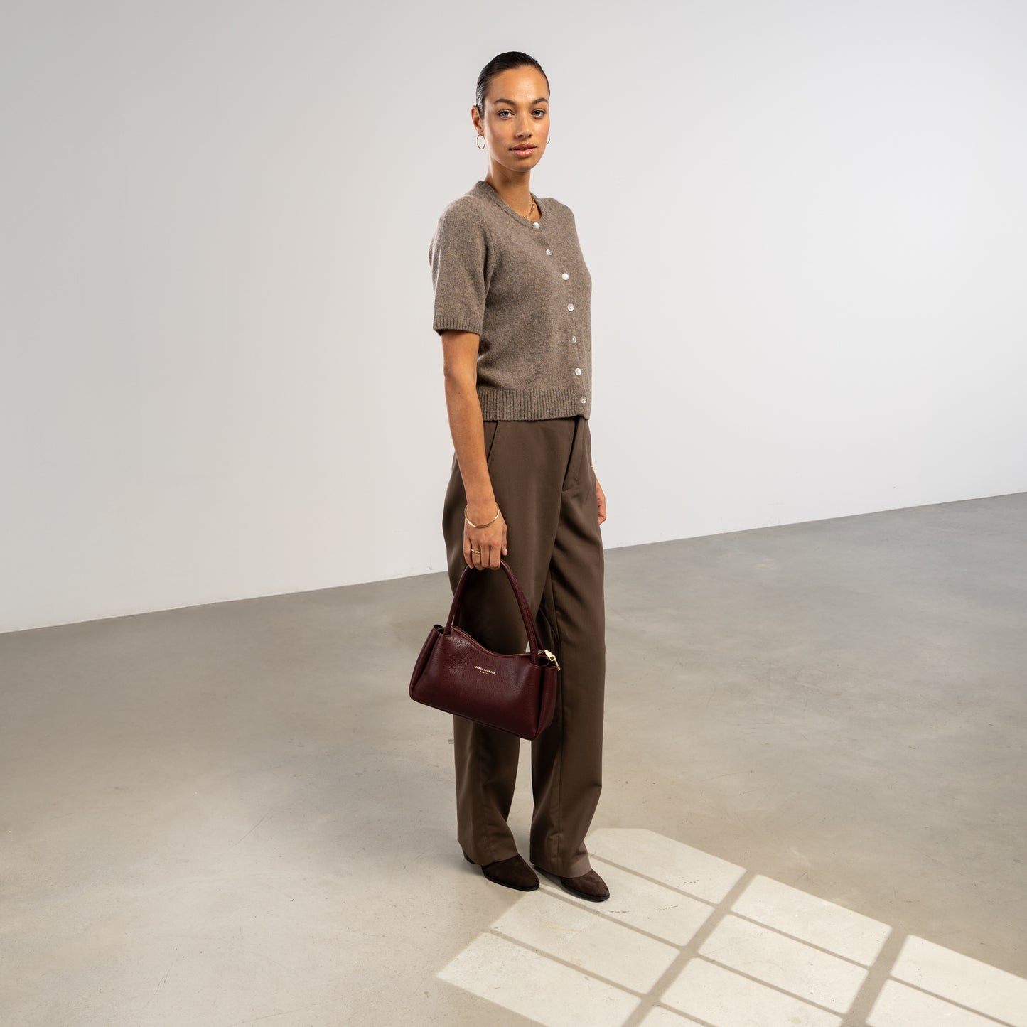 Honoré Eve Burgundy Calfskin Leather handbag - - Isabel Bernard