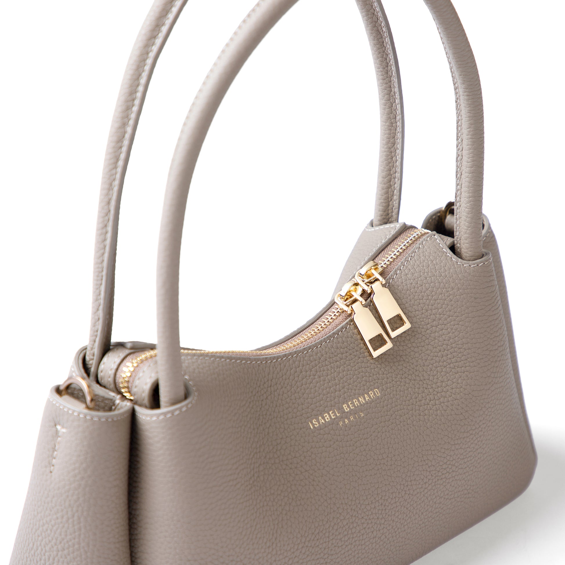 Honoré Eve Taupe Calfskin Leather handbag - - Isabel Bernard