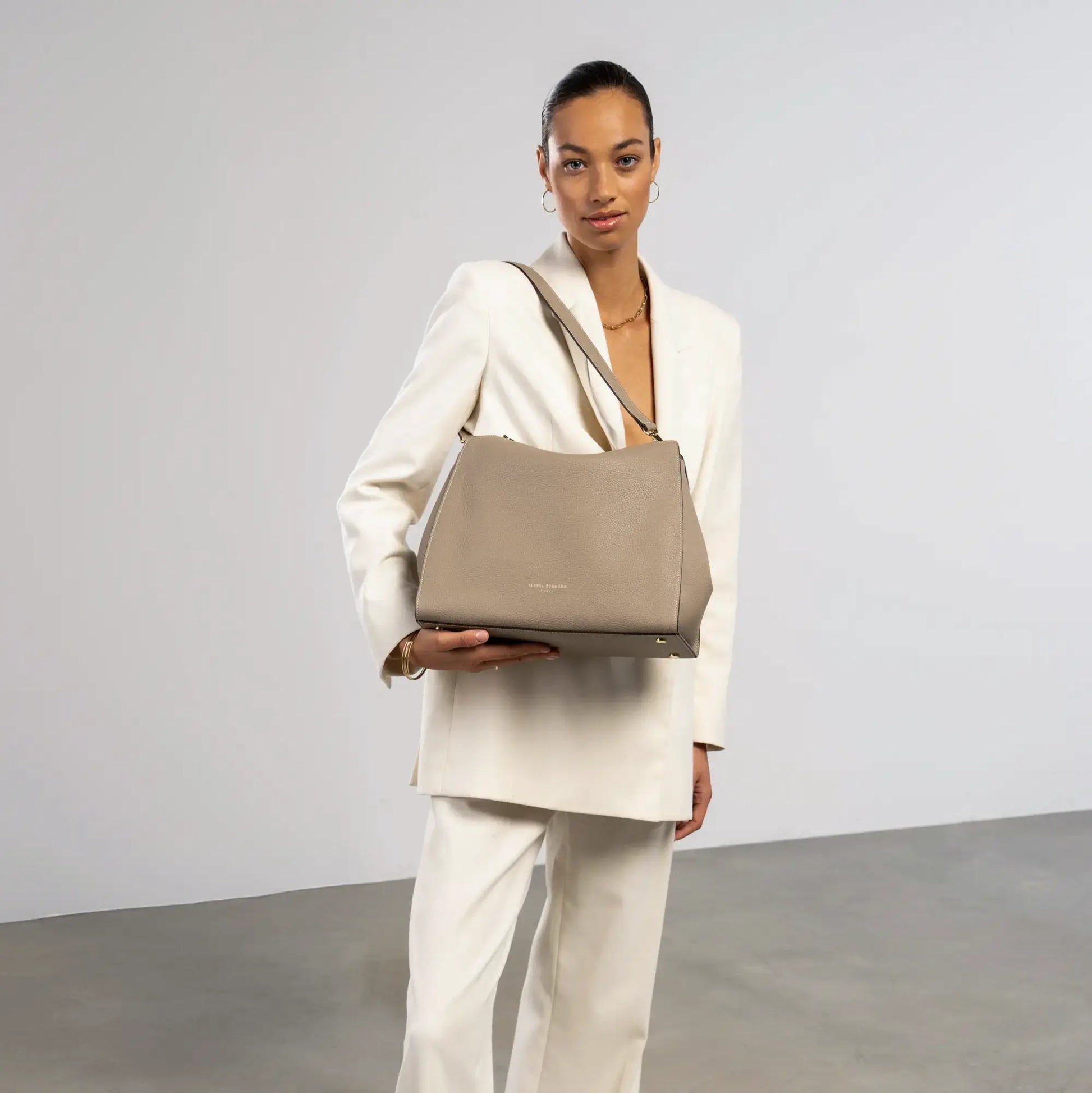 Honoré Emma Taupe Shoulder Bag - - Isabel Bernard