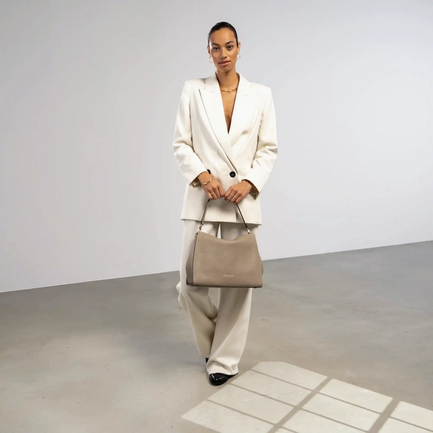 Honoré Emma Taupe Shoulder Bag - - Isabel Bernard