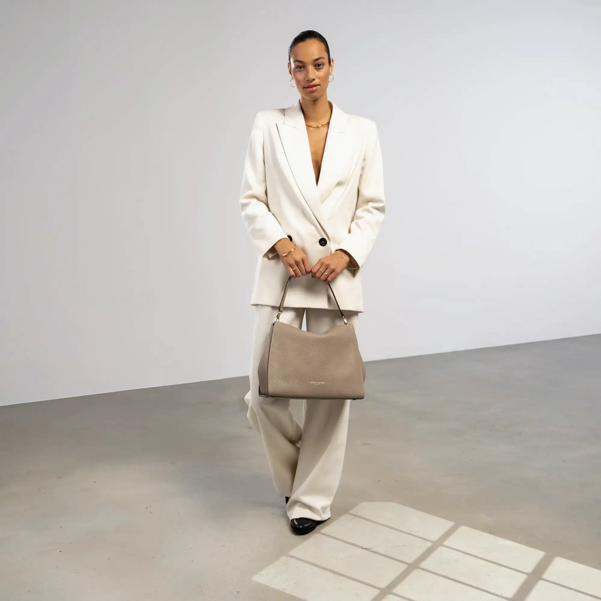 Honoré Emma Taupe Shoulder Bag - - Isabel Bernard