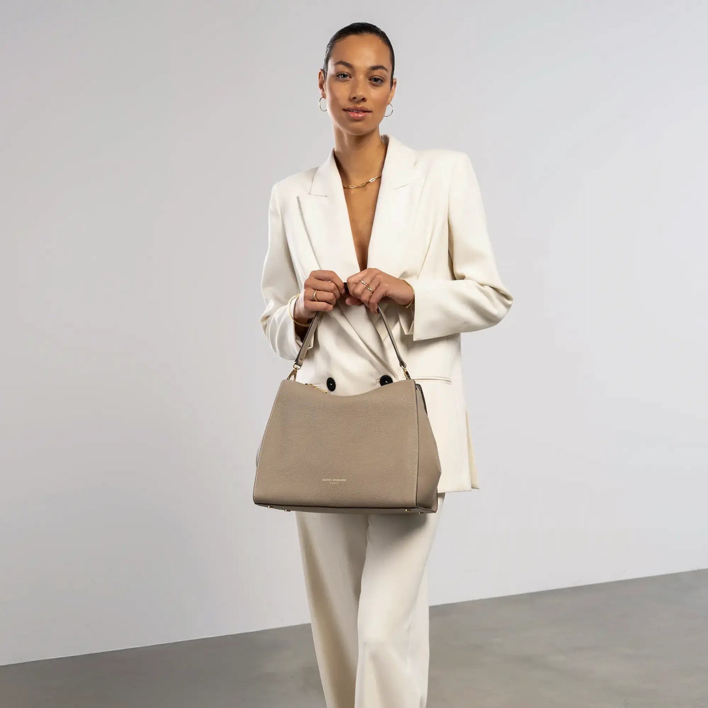 Honoré Emma Taupe Shoulder Bag - - Isabel Bernard
