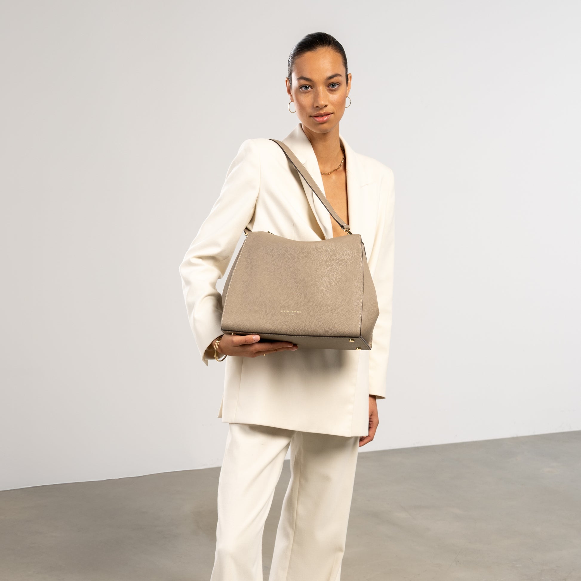 Honoré Emma Taupe Shoulder Bag - - Isabel Bernard