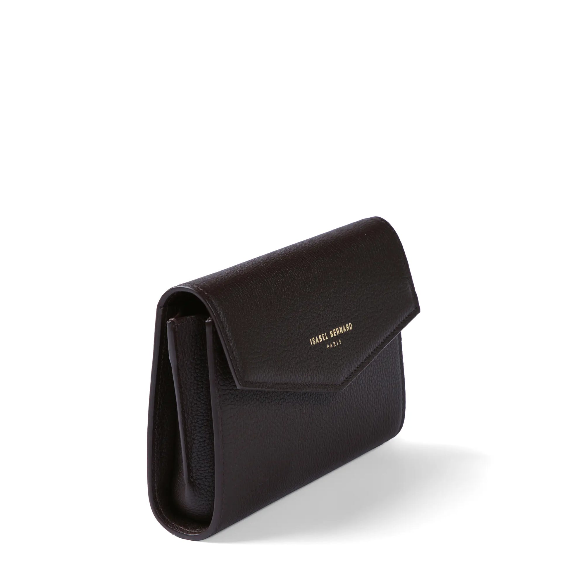 Honoré Lina Dark Brown Clutch With Detachable Shoulder Chain - - Isabel Bernard