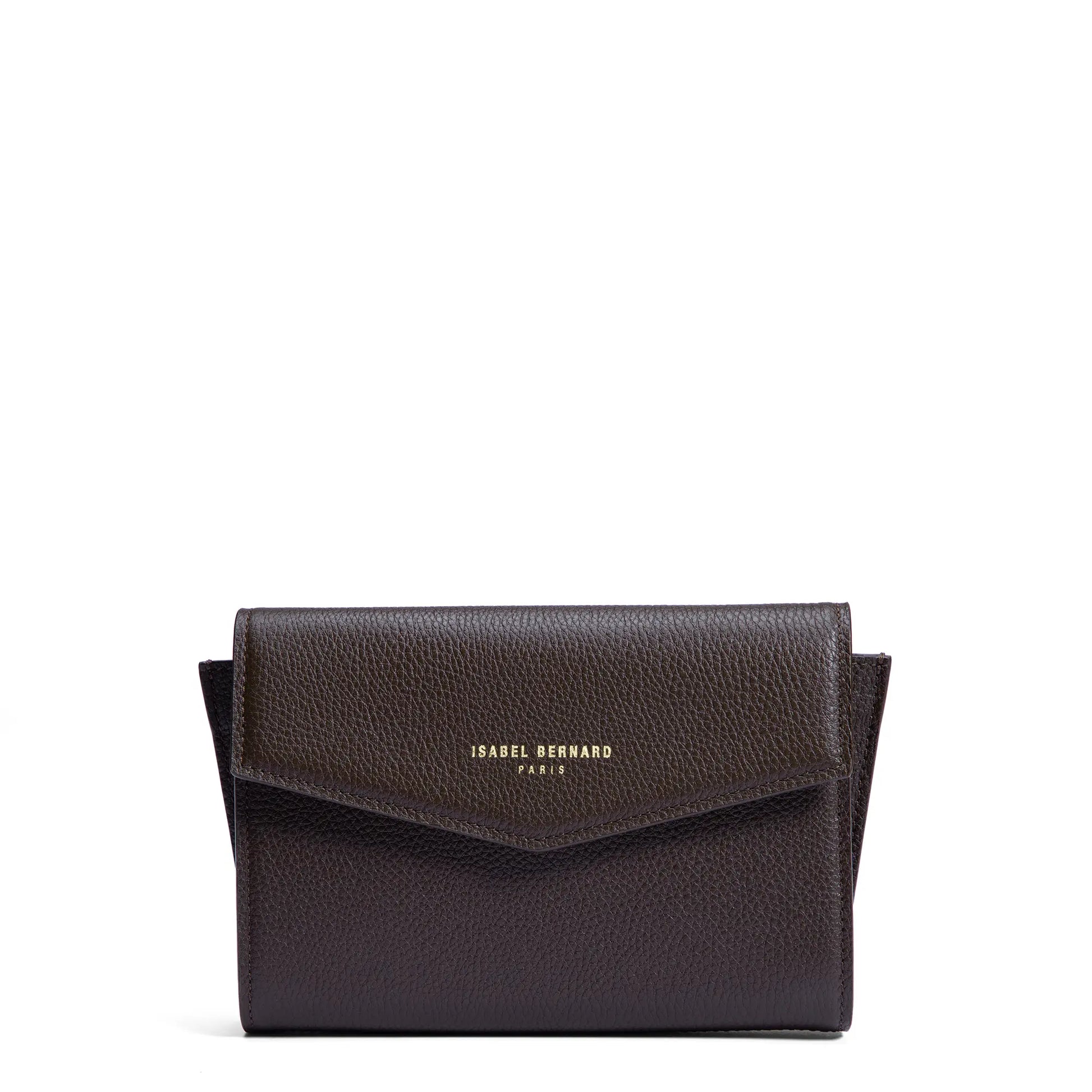 Honoré Lina Dark Brown Clutch With Detachable Shoulder Chain - - Isabel Bernard