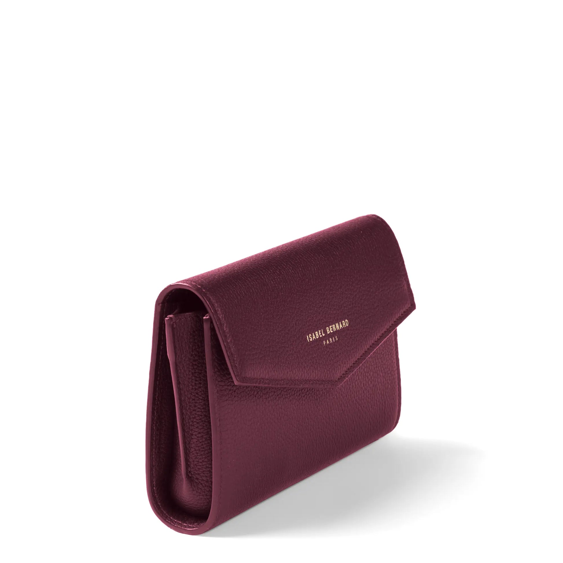 Honoré Lina Bordeaux Red Clutch With Detachable Shoulder Chain - - Isabel Bernard