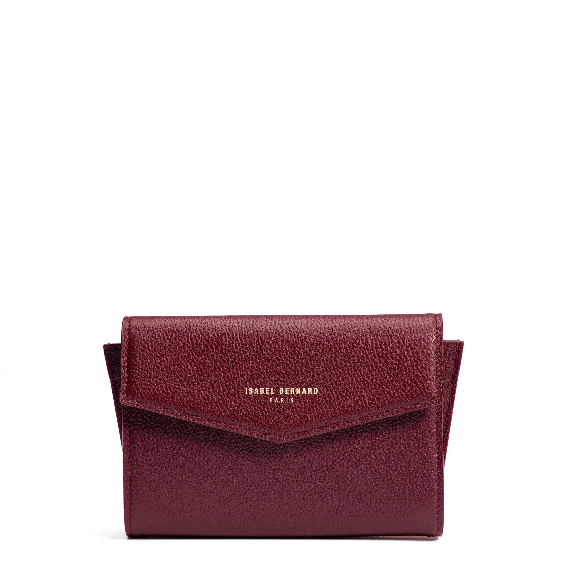 Honoré Lina Bordeaux Red Clutch With Detachable Shoulder Chain - - Isabel Bernard