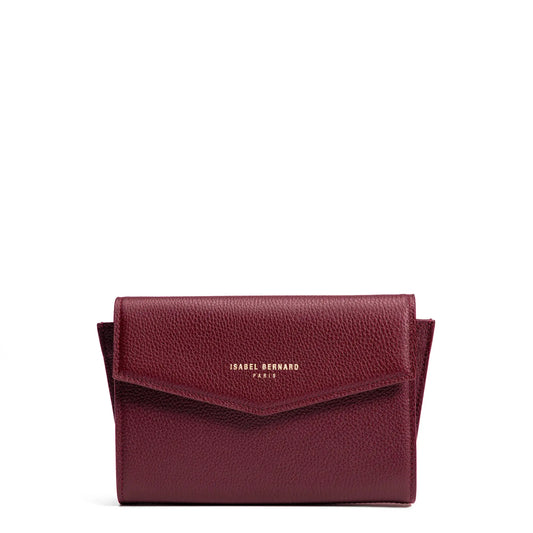 Honoré Lina Bordeaux Red Clutch With Detachable Shoulder Chain - - Isabel Bernard