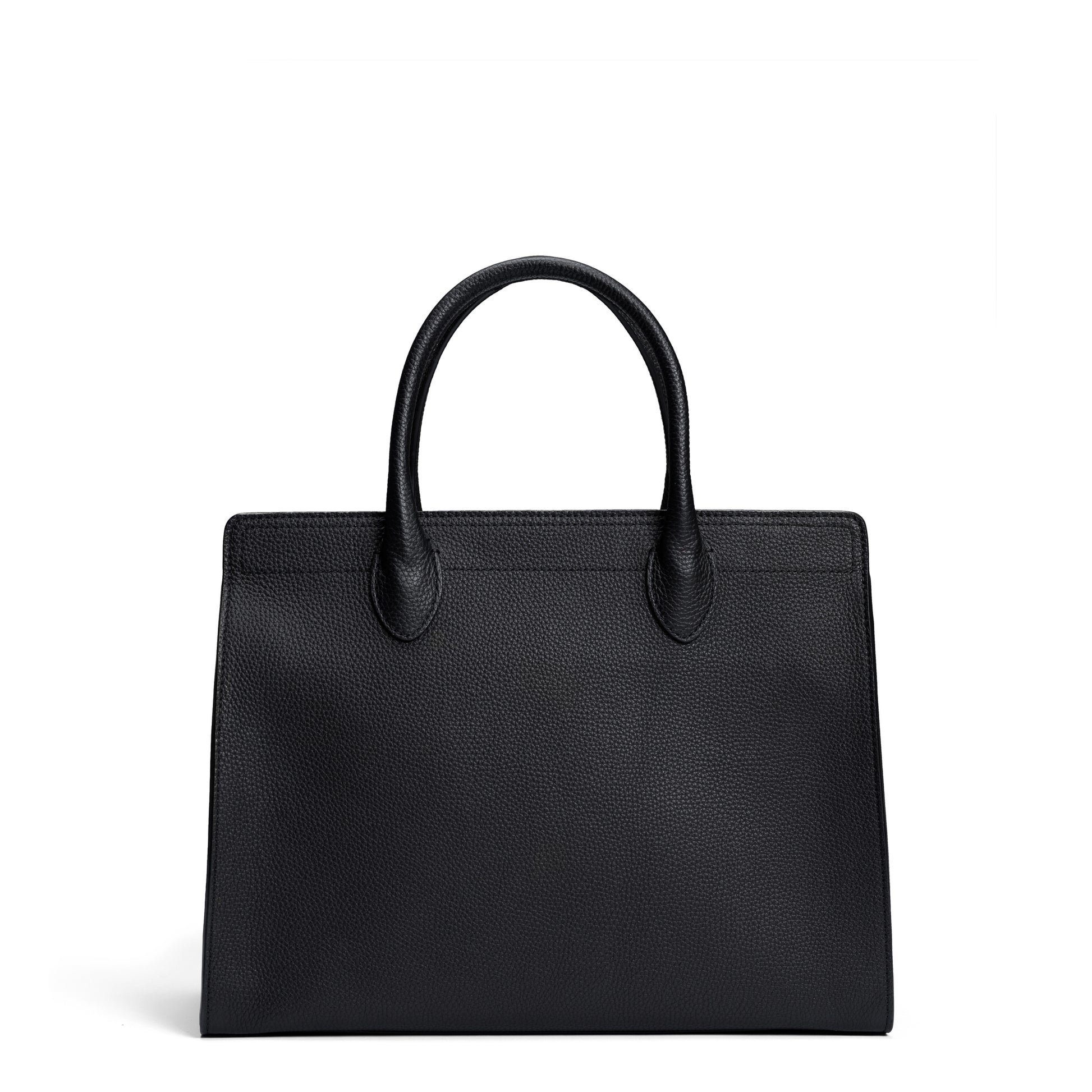 Honoré Nadine black calfskin leather handbag with 13 inch laptop pocket - - Isabel Bernard