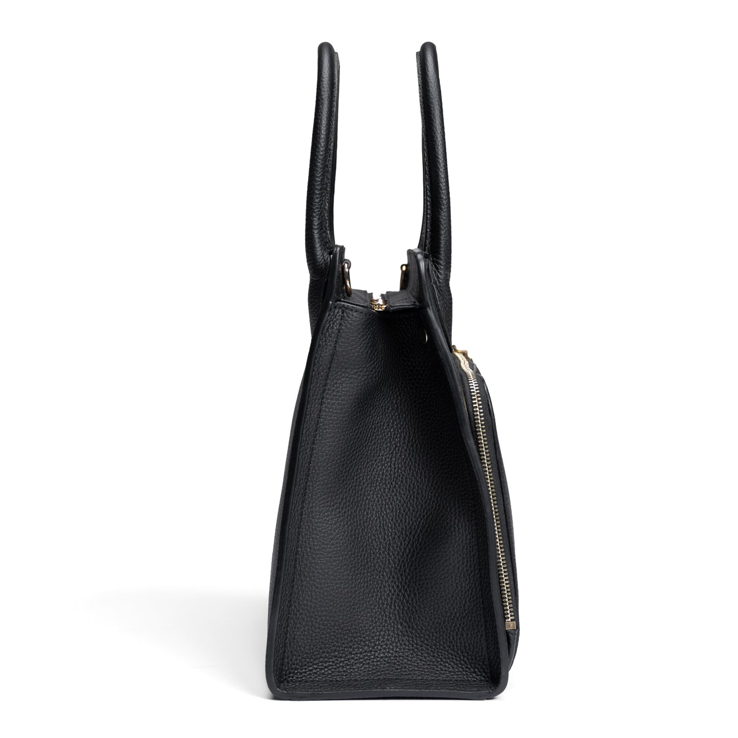 Honoré Nadine black calfskin leather handbag with 13 inch laptop pocket - - Isabel Bernard