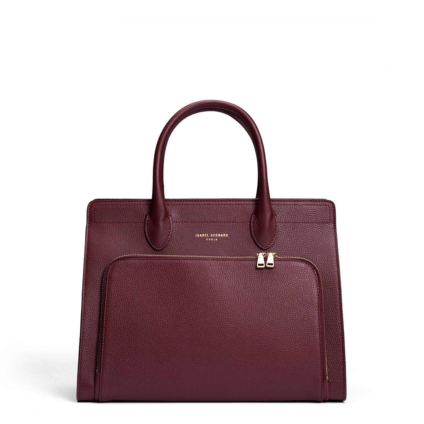 Honoré Nadine bordeaux red calfskin leather handbag with 13 inch laptop pocket - - Isabel Bernard