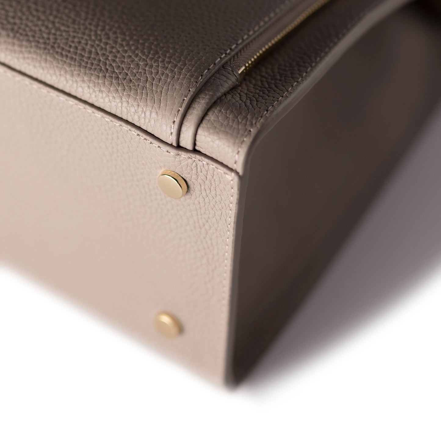 Honoré Nadine taupe calfskin leather handbag with 13 inch laptop pocket - - Isabel Bernard