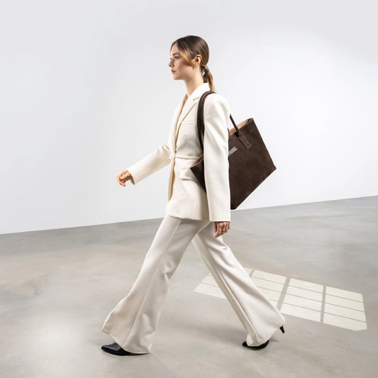 Honoré Elin Dark Brown Suede shoulder bag - - Isabel Bernard