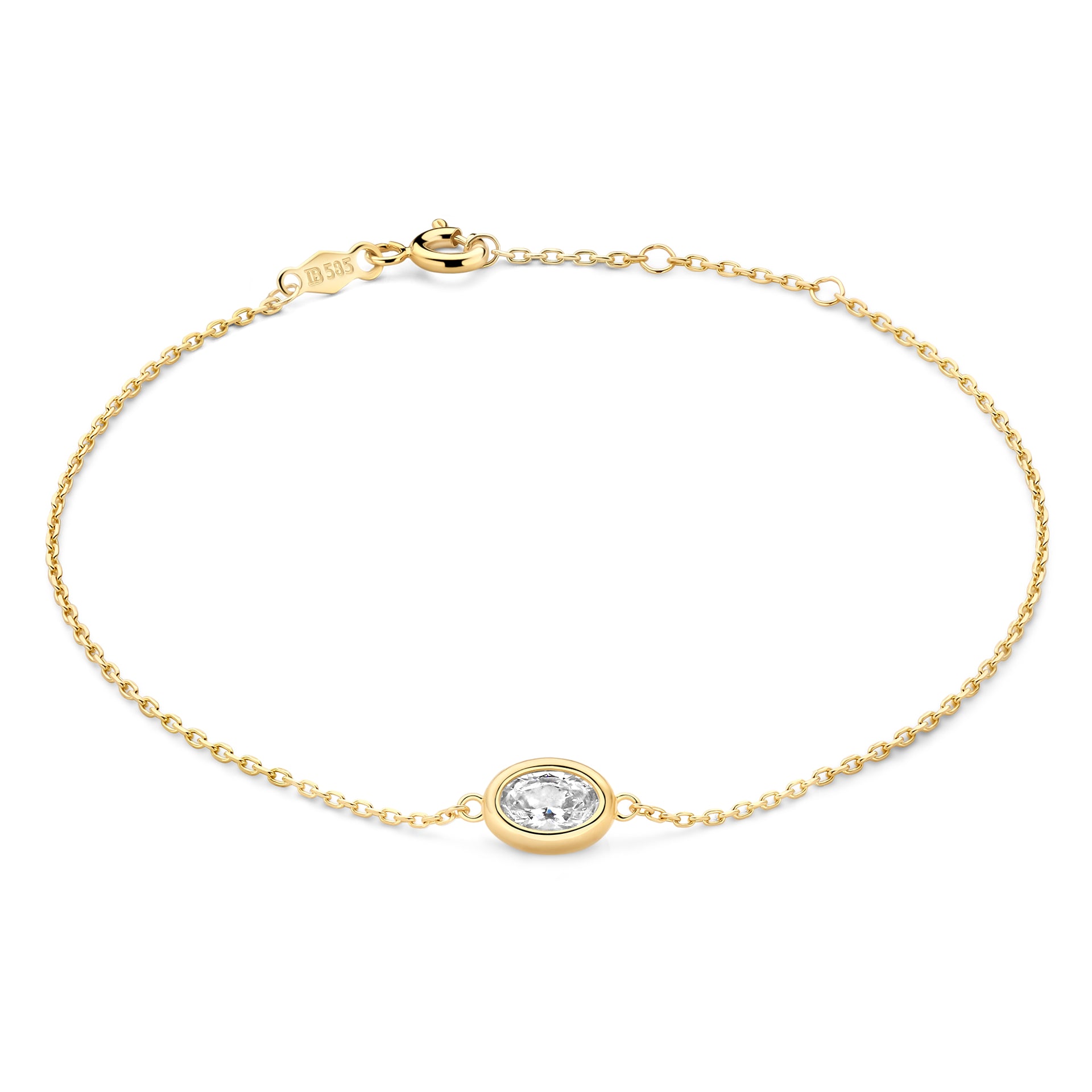 Le Marais Sophie 14 karaat gouden armband met zirkonia steen