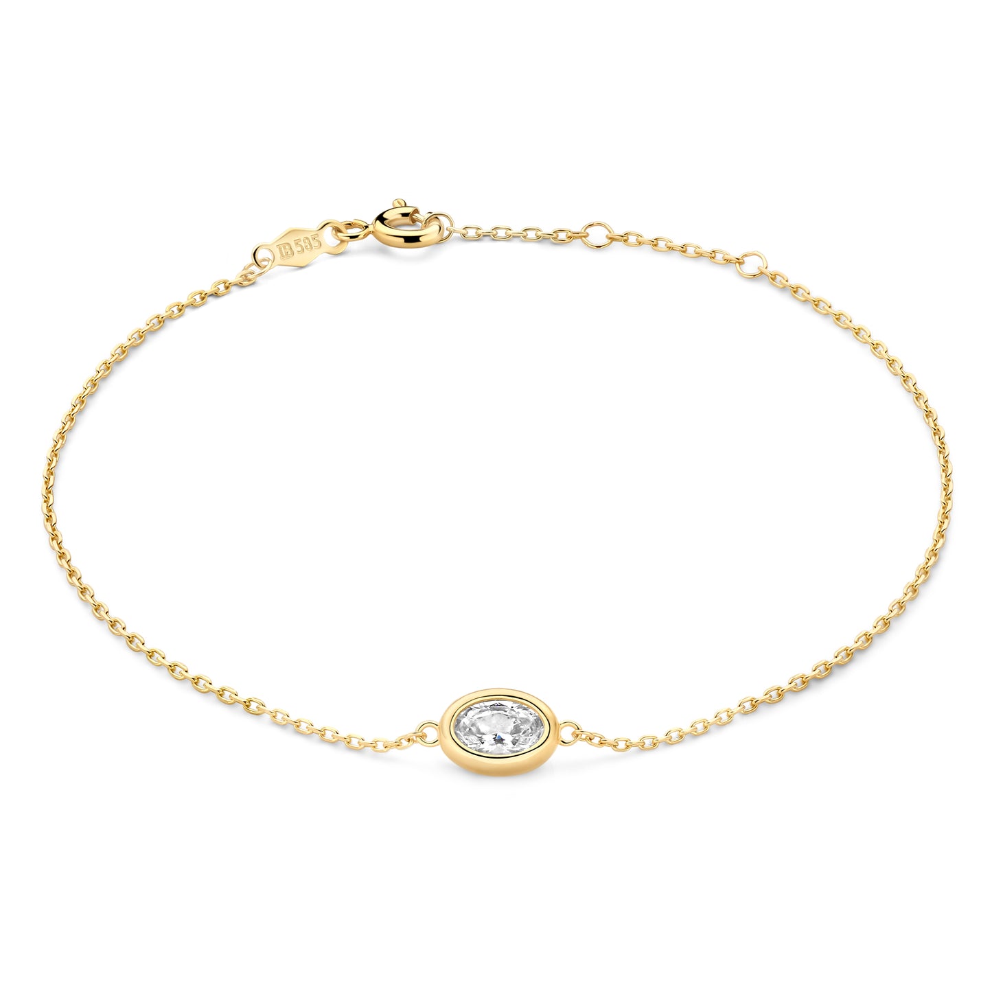 Cadeau d'Isabel 14 karat gold necklace and bracelet set with zirconia stones - - Isabel Bernard