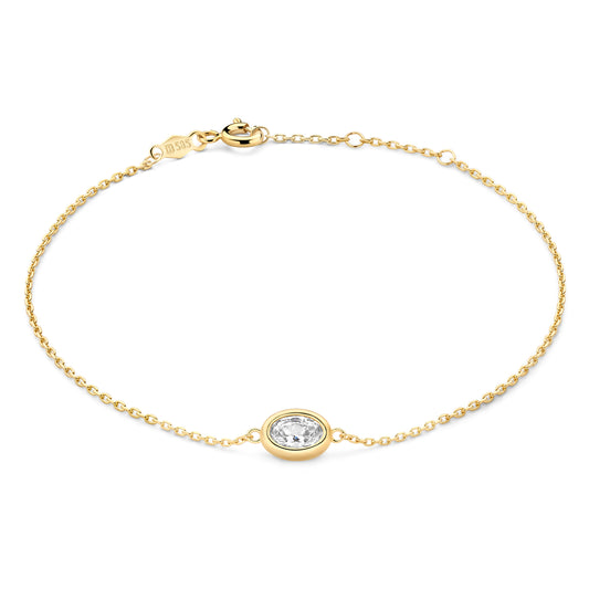 Cadeau d'Isabel 14 karat gold necklace and bracelet set with zirconia stones - - Isabel Bernard