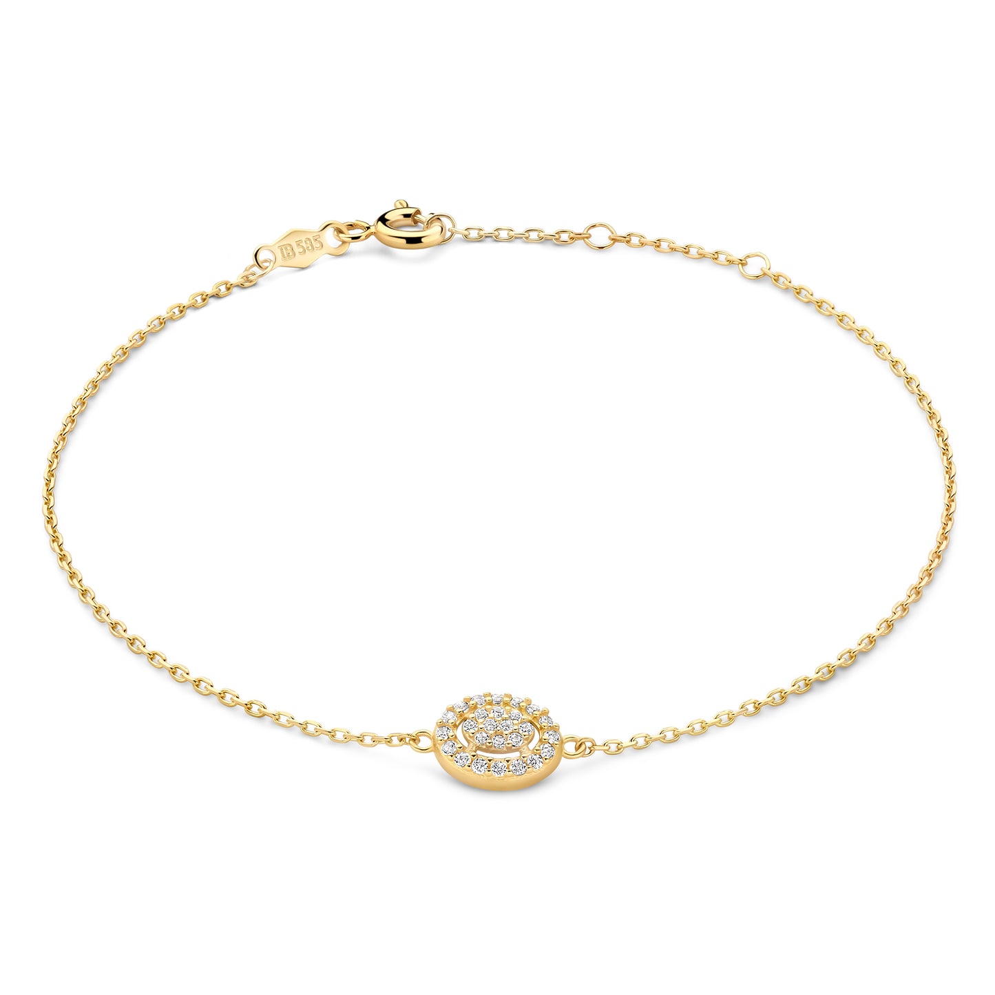 Cadeau d'Isabel 14 karat gold necklace and bracelet set with zirconia stones - - Isabel Bernard