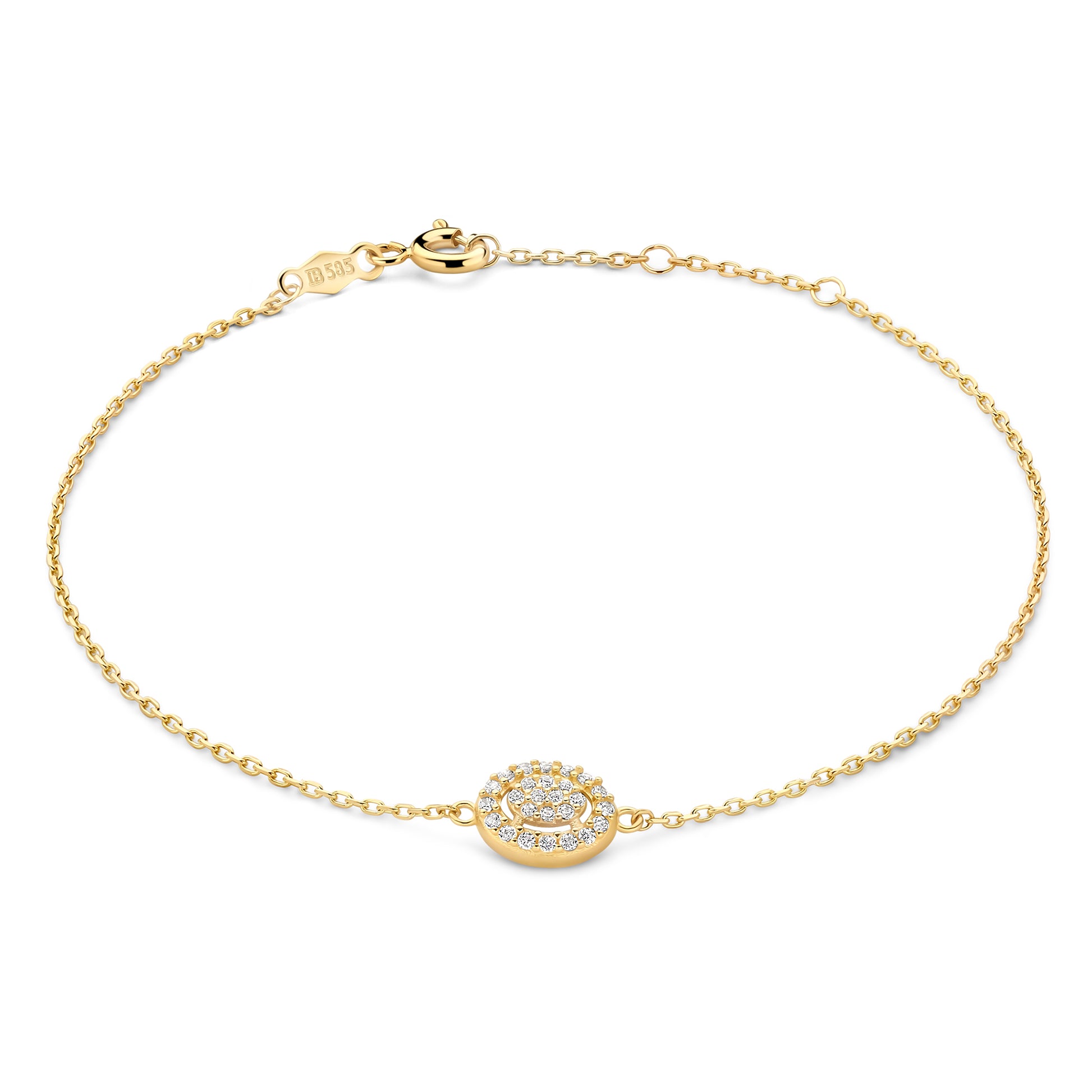 Cadeau d'Isabel 14 karat gold necklace and bracelet set with zirconia stones - - Isabel Bernard