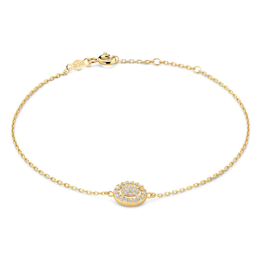 Cadeau d'Isabel 14 karat gold necklace and bracelet set with zirconia stones - - Isabel Bernard