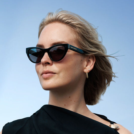 La Villette Lucie black cat eye sunglasses with black lenses - - Isabel Bernard