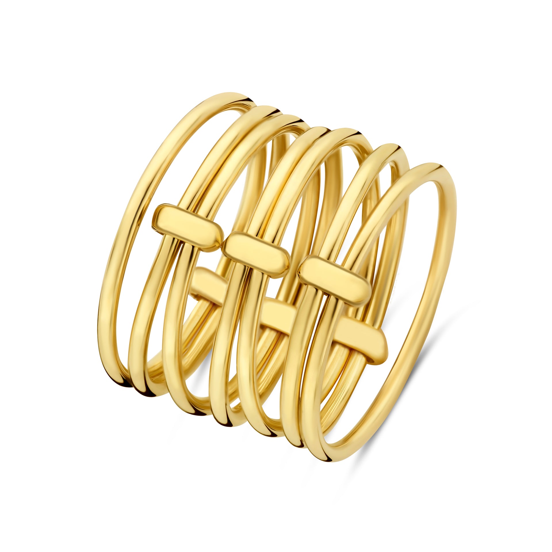 Cour d'Honneur Adora 14 karaat gouden 7-delige multi ring