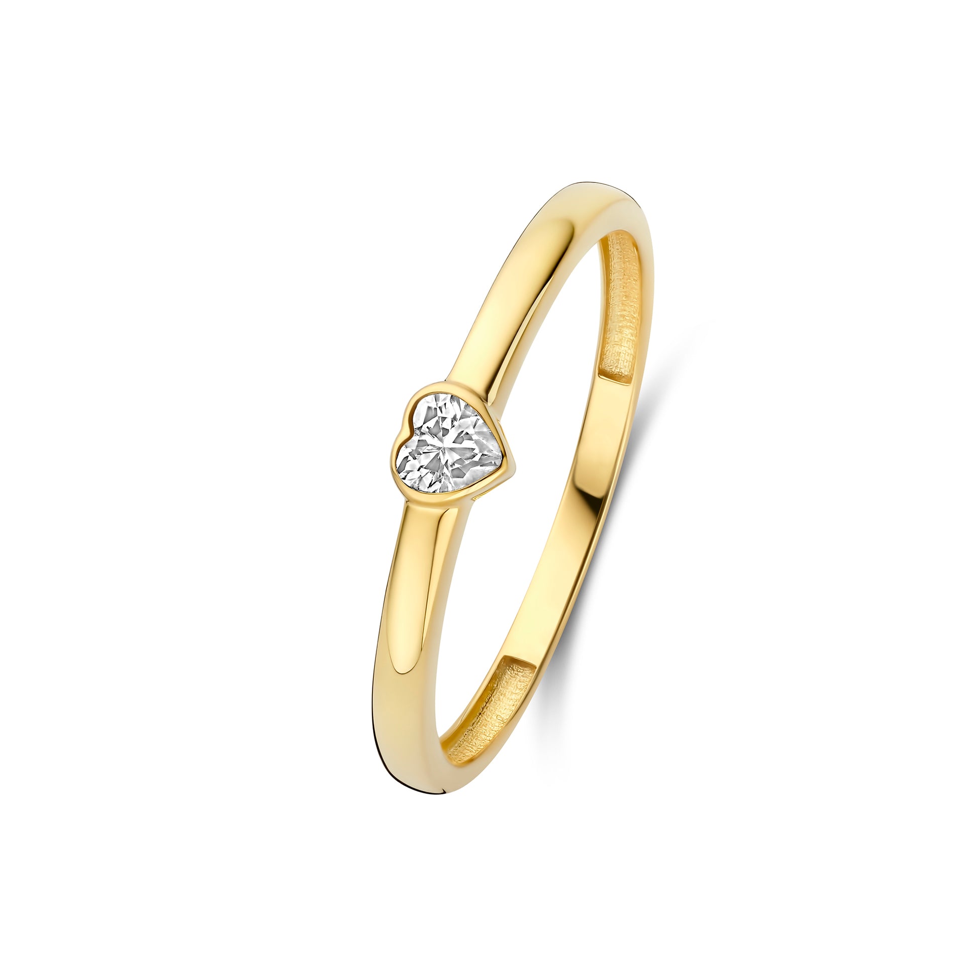 Rivoli Amore 14 Karaat Gouden Stacking Ring Met Zirkonia Steentje