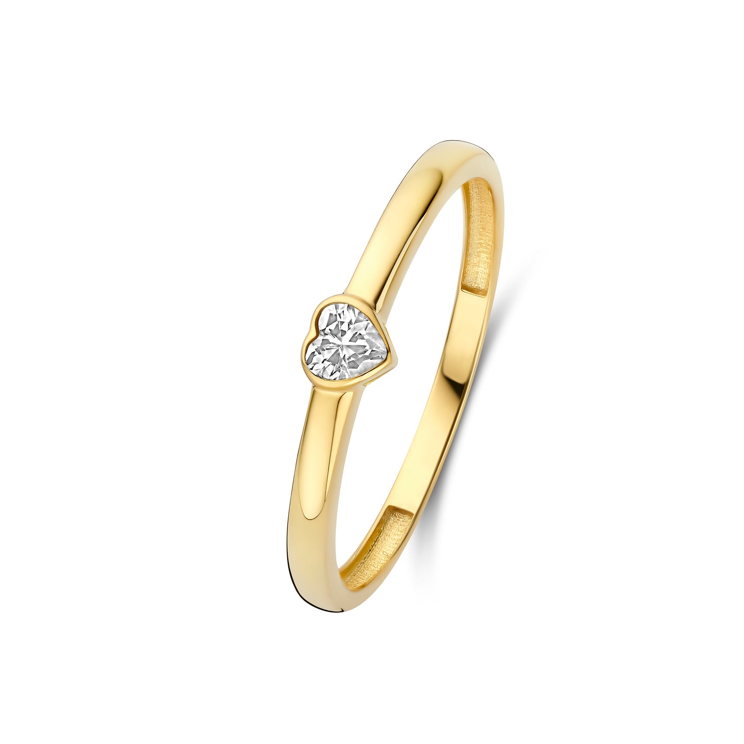 Rivoli Amore 14 Karat Gold Stacking Ring With Zirconia Stone - - Isabel Bernard
