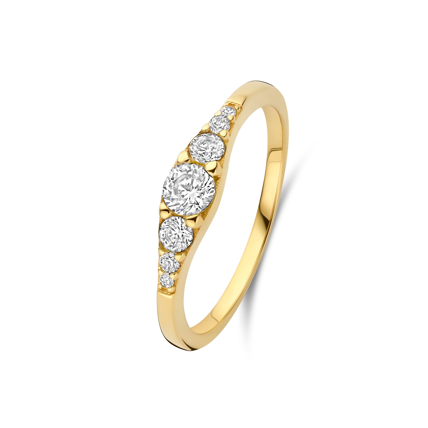 Rivoli Esme 14 Karat Gold Stacking Ring With Zirconia Stones - - Isabel Bernard