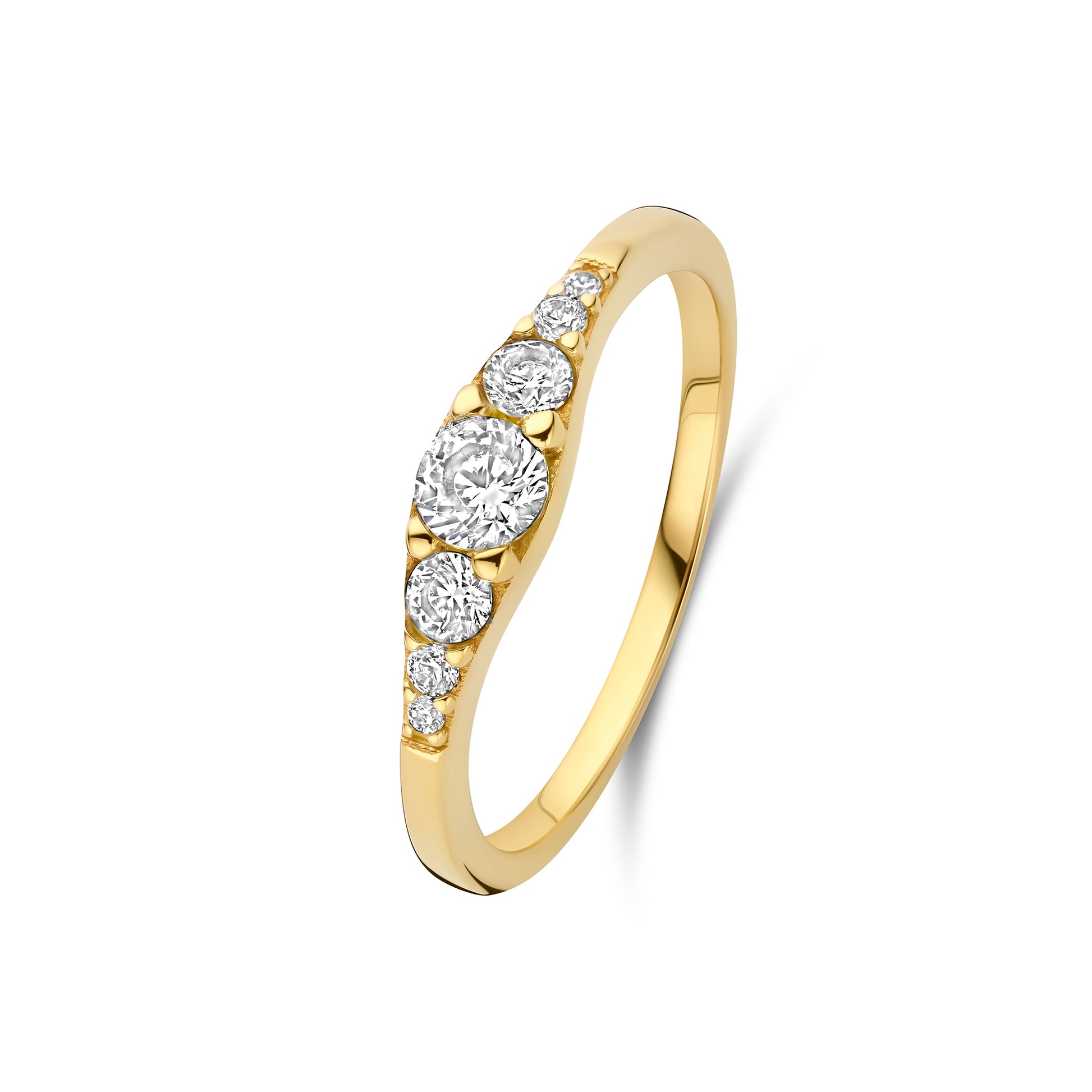 Rivoli Esme 14 Karat Gold Stacking Ring With Zirconia Stones - - Isabel Bernard