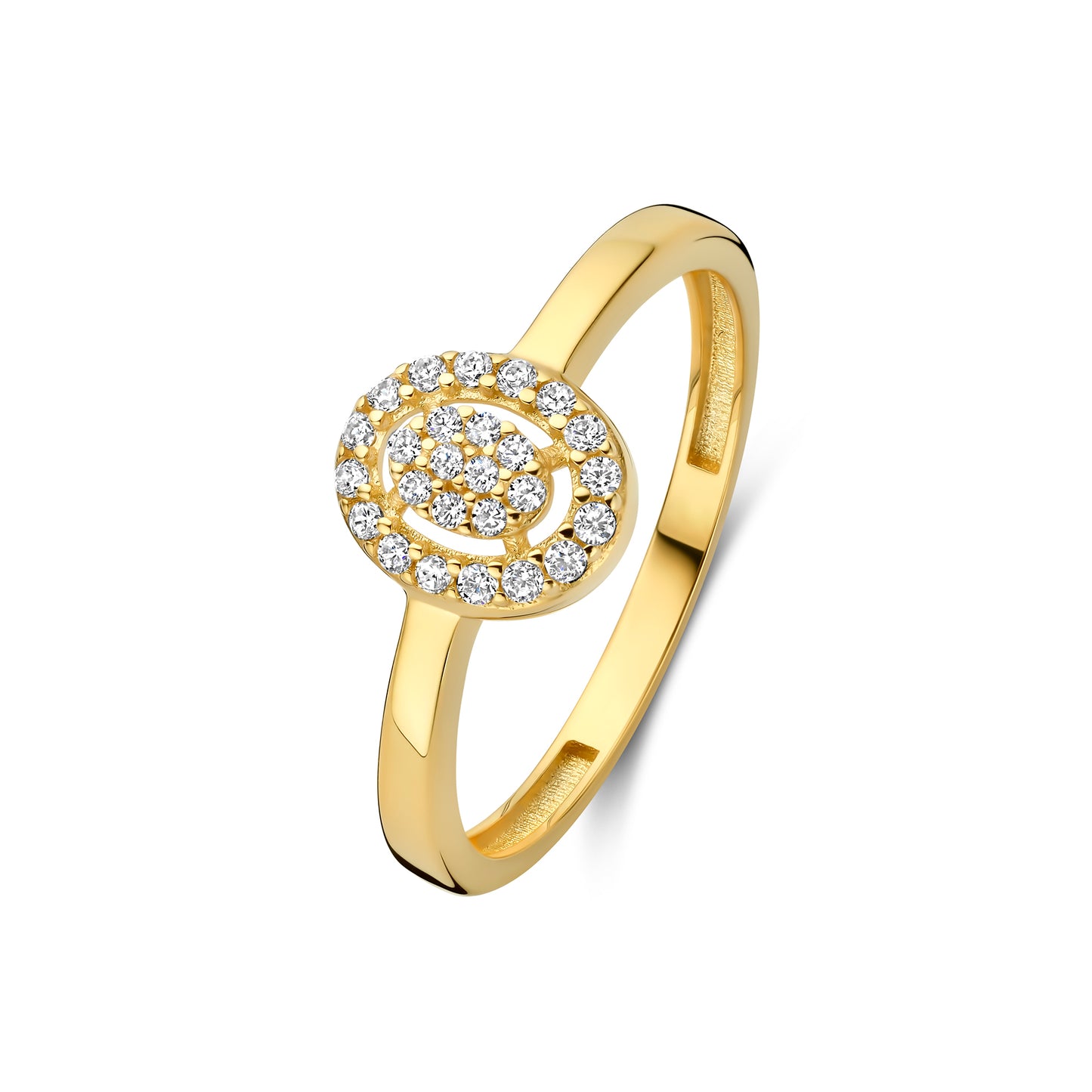 Le Marais Anne 14 Karat Gold Ring With Zirconia Stones - - Isabel Bernard