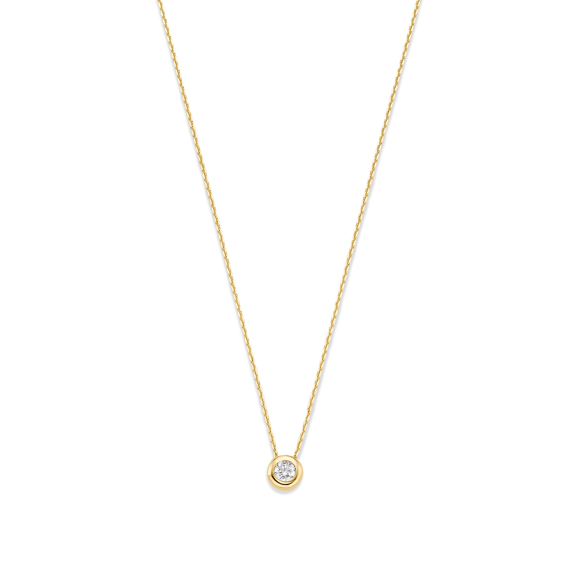 Rivoli Aélys 14 karat gold necklace with zirconia stone - - Isabel Bernard