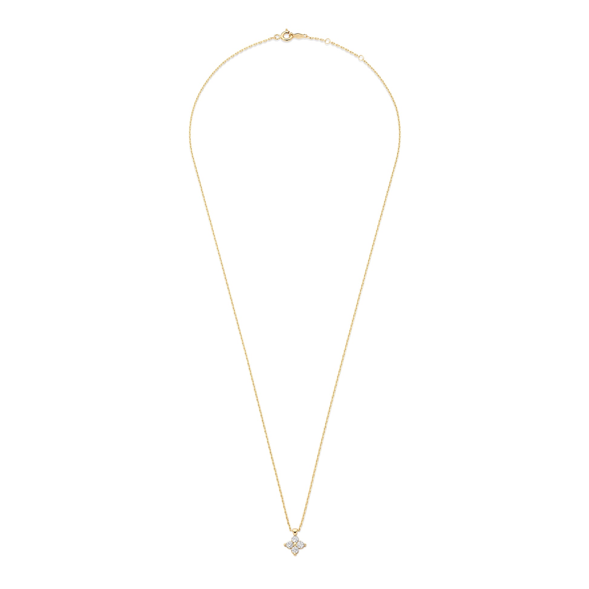Le Marais Audrey 14 Karat Gold Necklace With Zirconia Stones - - Isabel Bernard