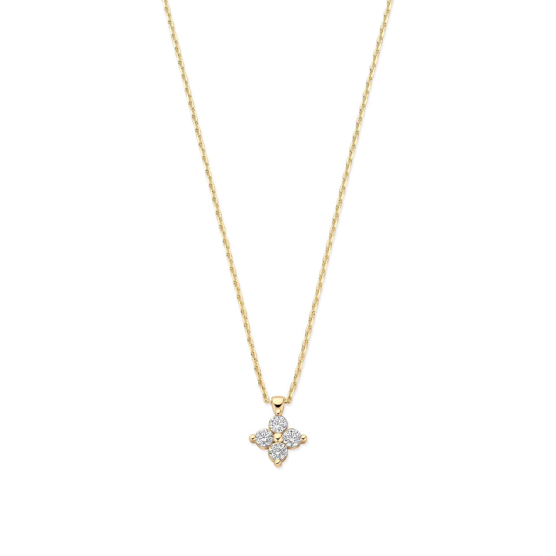 Le Marais Audrey 14 karaat gouden ketting met zirkonia stenen