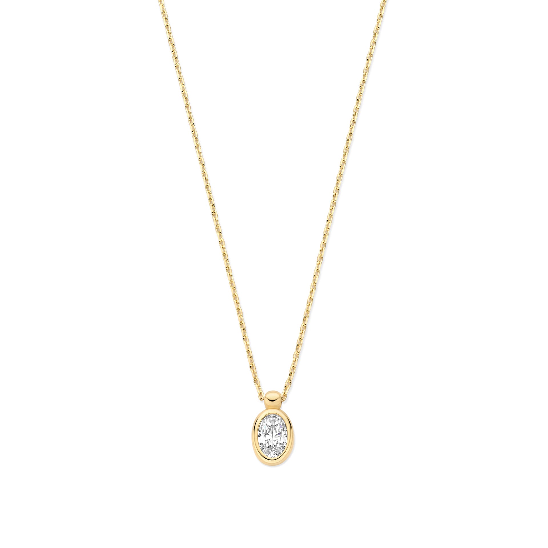 Le Marais Sophie 14 karaat gouden ketting met zirkonia steen