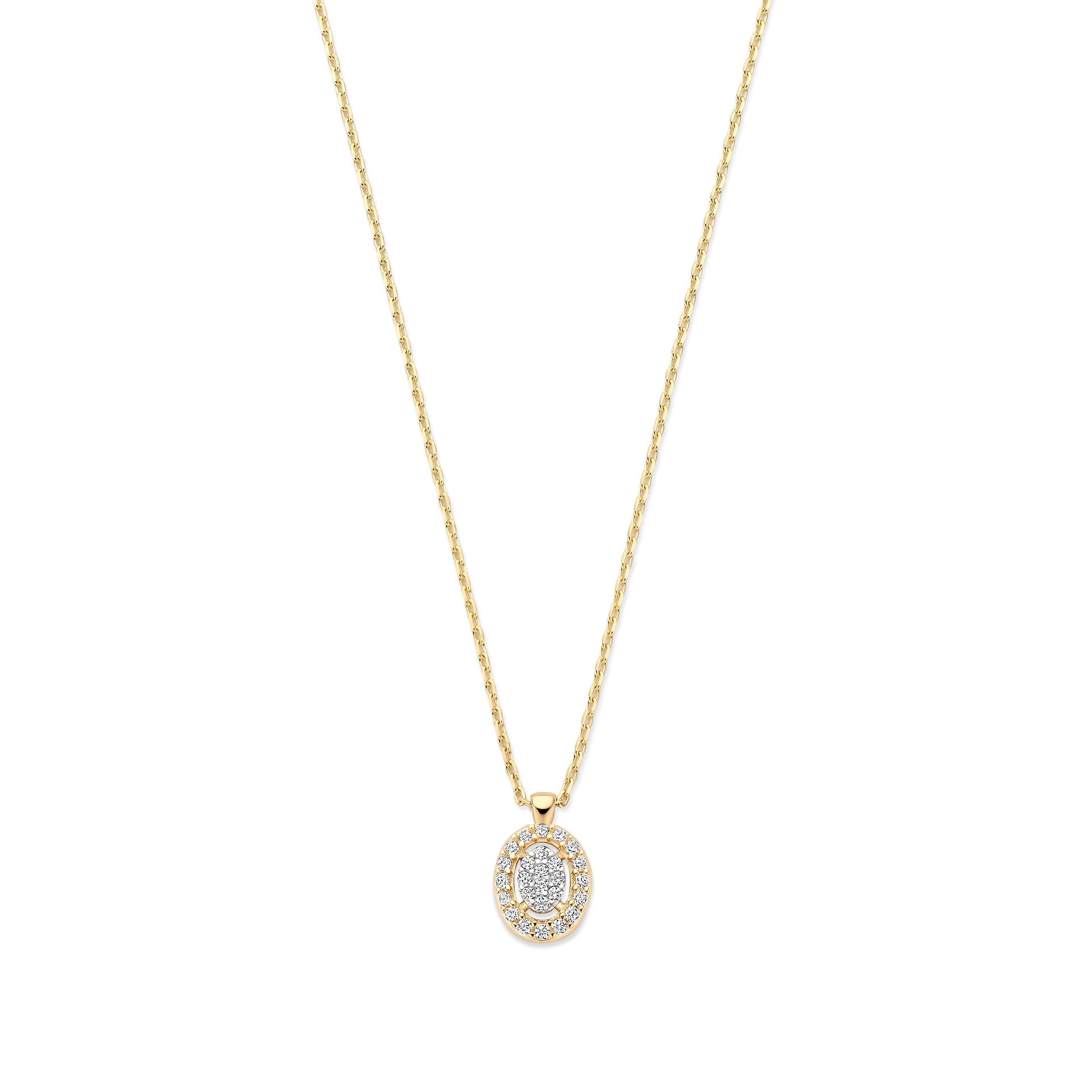 Le Marais Anne 14 karaat gouden ketting met zirkonia stenen