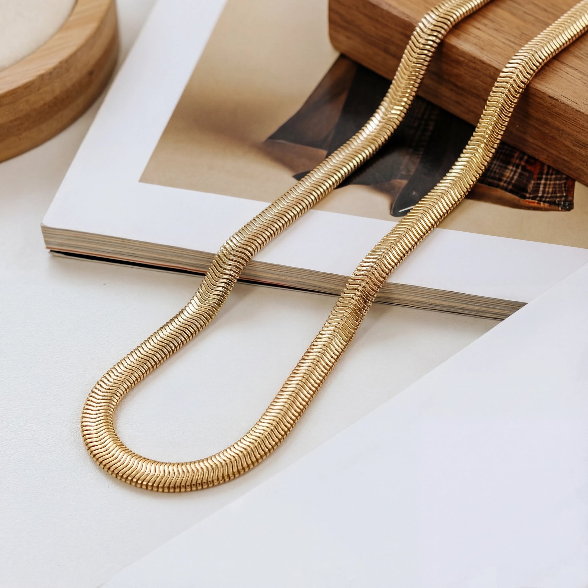 Aidee Leontine 14 Karat Gold Snake Necklace - - Isabel Bernard