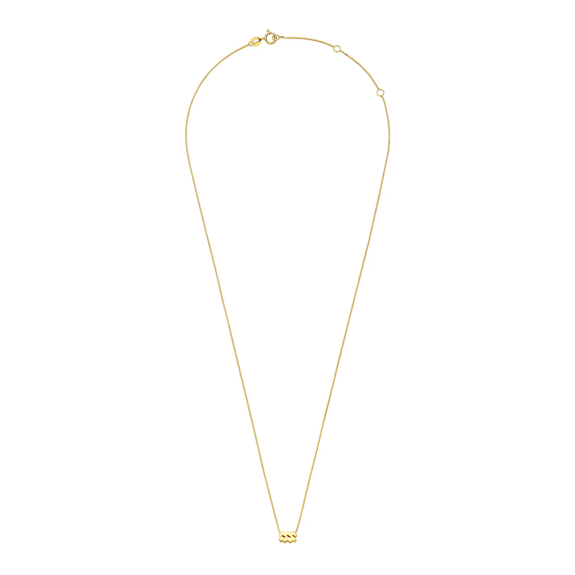Étoiles d’Or Aquarius 14 Carat Gold Venetian Necklace With Horoscope - - Isabel Bernard