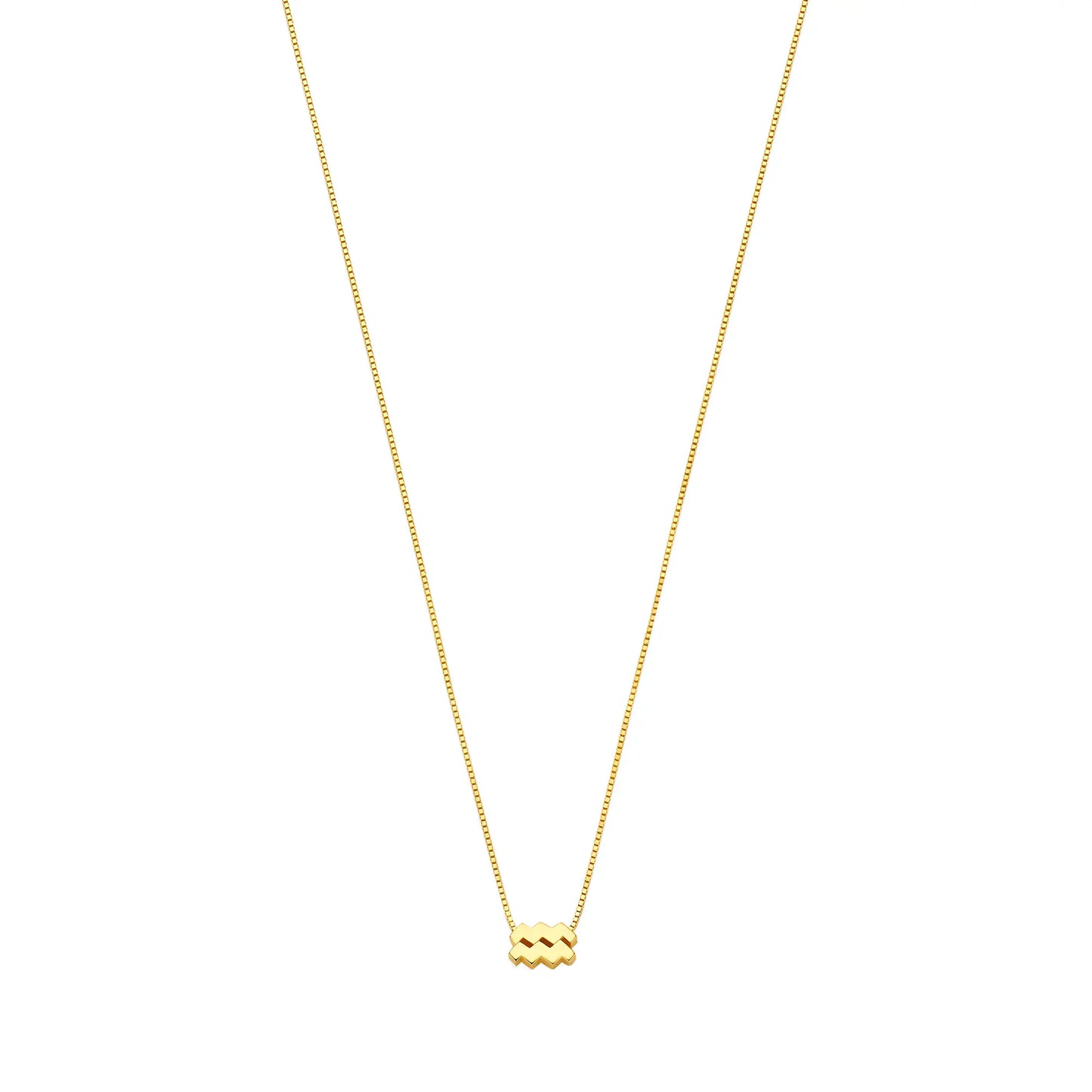 Étoiles d’Or Aquarius 14 Carat Gold Venetian Necklace With Horoscope - - Isabel Bernard