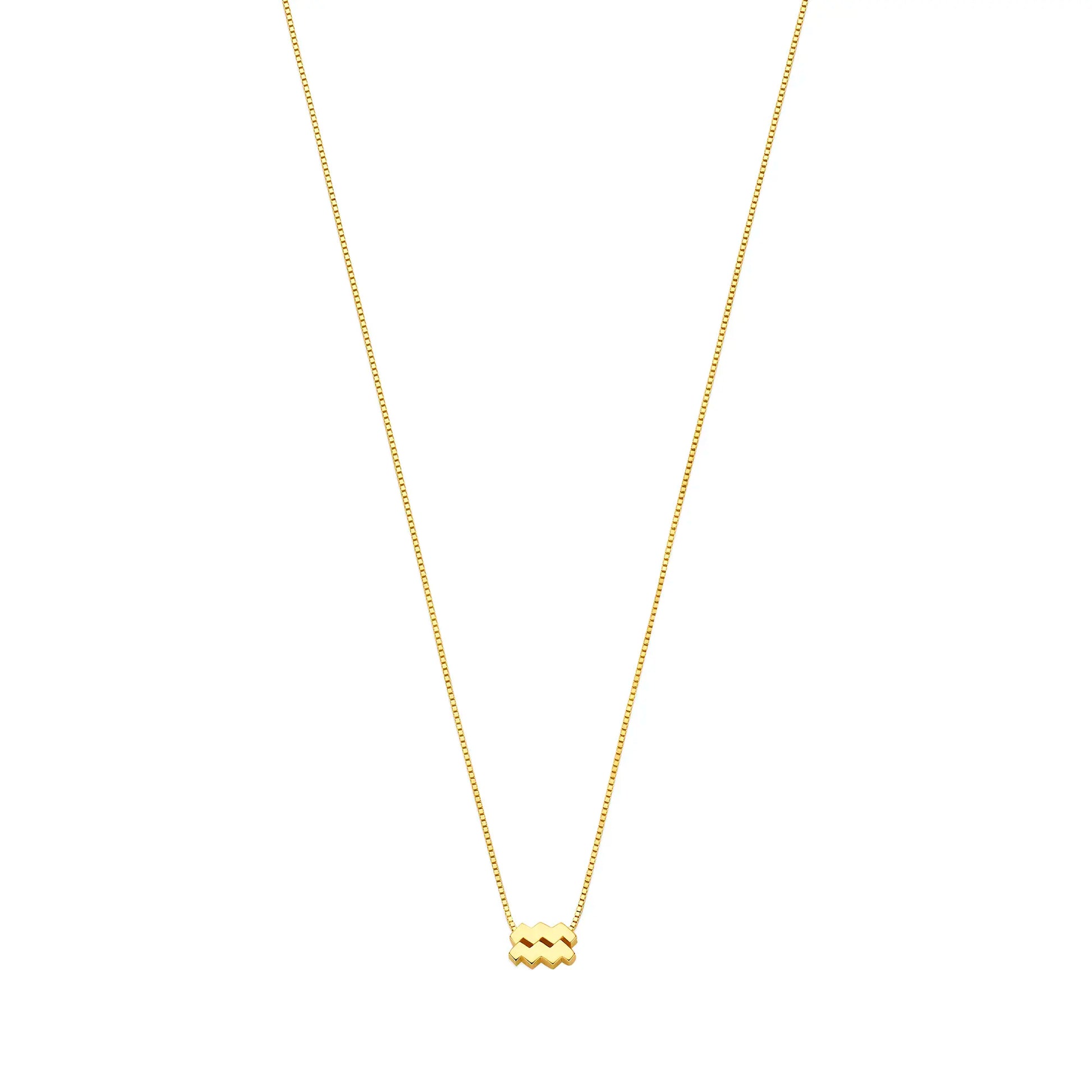Étoiles d’Or Aquarius 14 Carat Gold Venetian Necklace With Horoscope - - Isabel Bernard