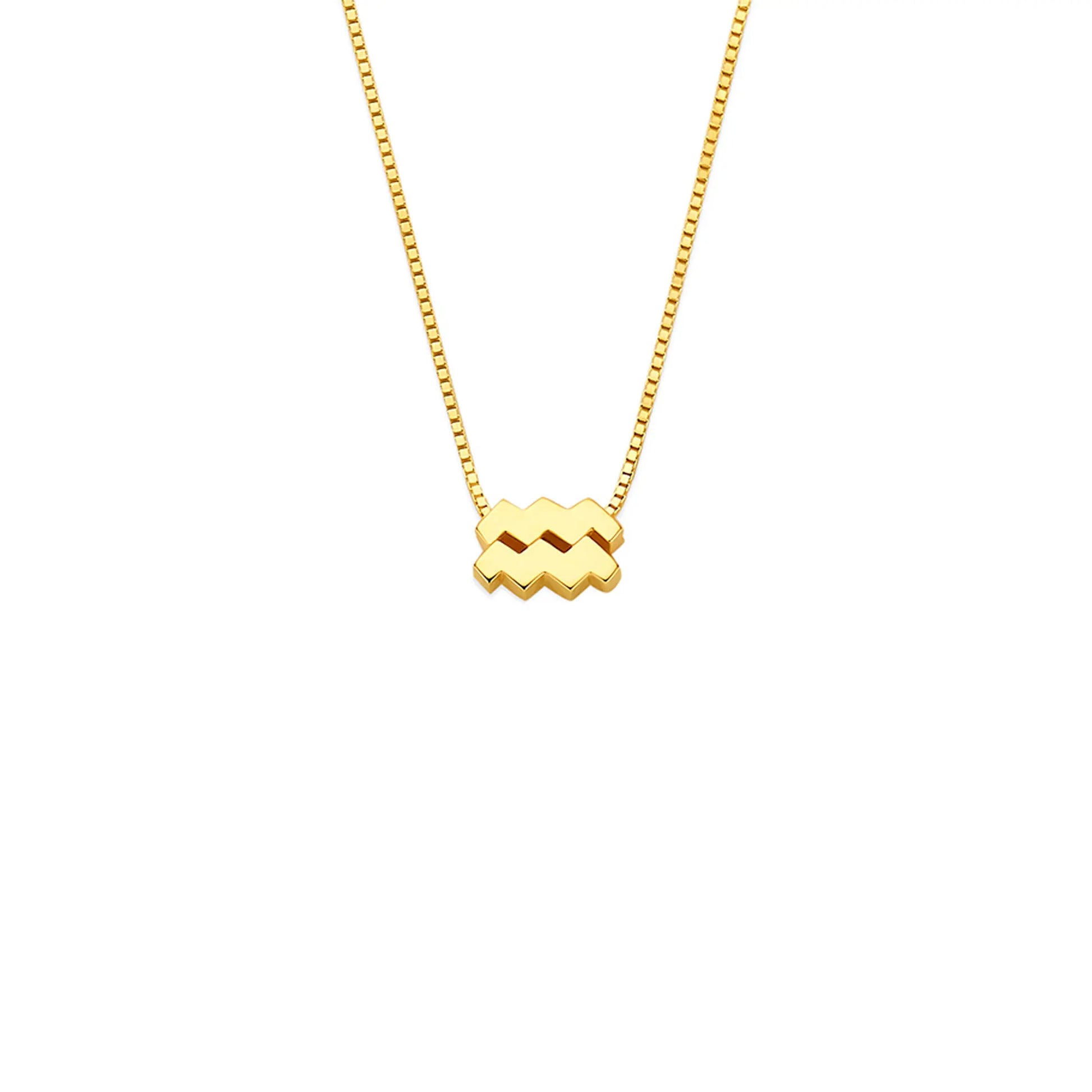 Étoiles d’Or Aquarius 14 Carat Gold Venetian Necklace With Horoscope - - Isabel Bernard