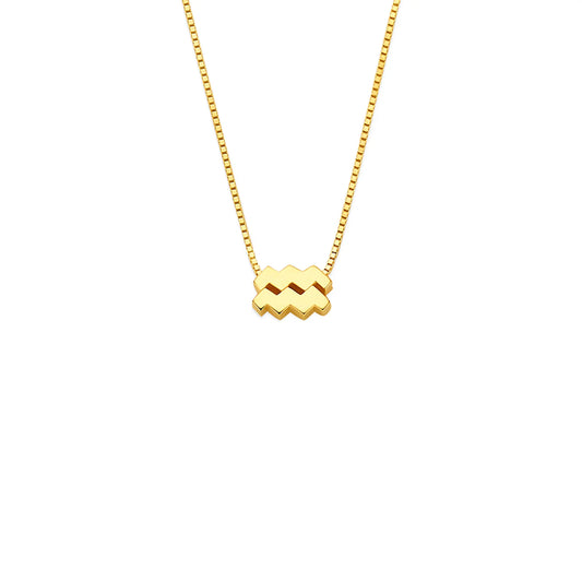 Étoiles d’Or Aquarius 14 Carat Gold Venetian Necklace With Horoscope - - Isabel Bernard