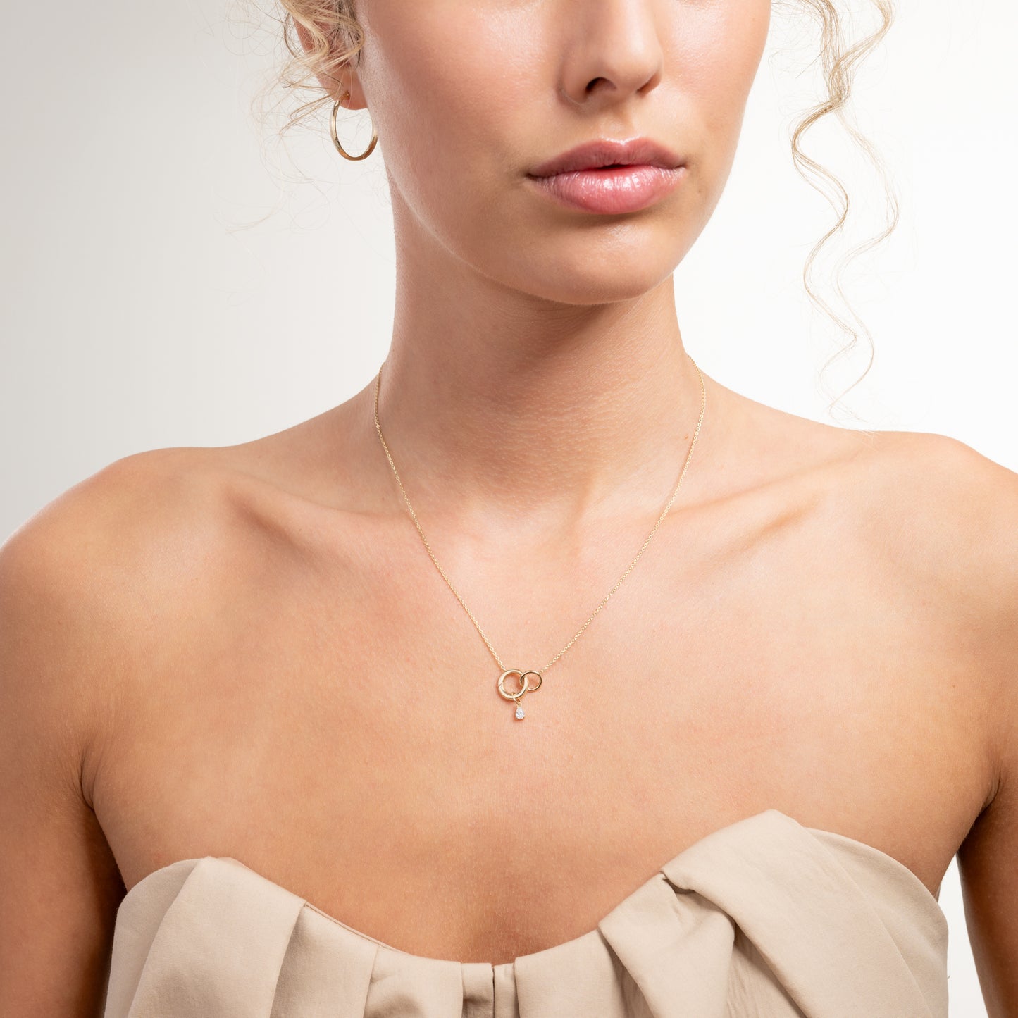 Le Marais Teardrop Zirconia 14 karat gold charm - - Isabel Bernard