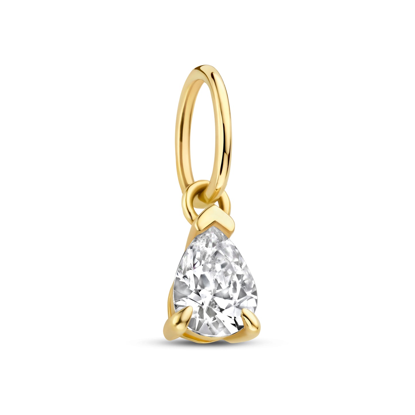Le Marais Teardrop Zirconia 14 karat gold charm - - Isabel Bernard