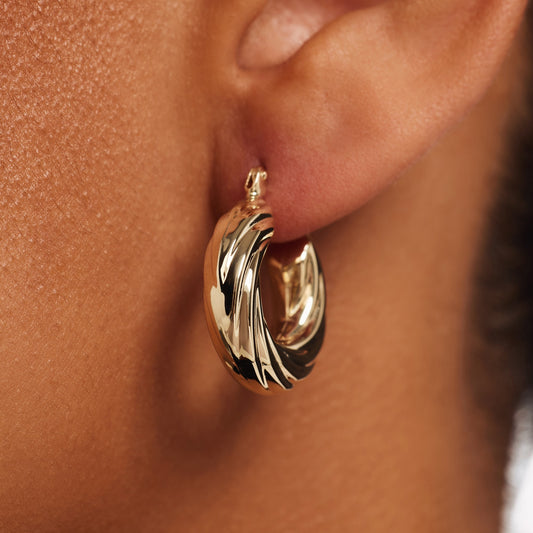 Rivoli Belle 14 karat gold hoop earrings - - Isabel Bernard