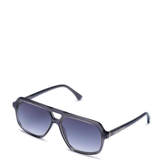 La Villette Camille transparent grey aviator sunglasses with blue lenses - - Isabel Bernard