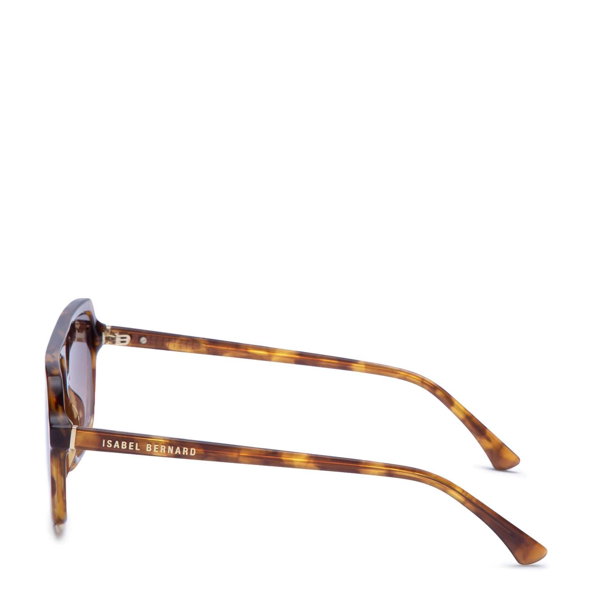 La Villette Camille brown tortoise aviator sunglasses with brown lenses - - Isabel Bernard