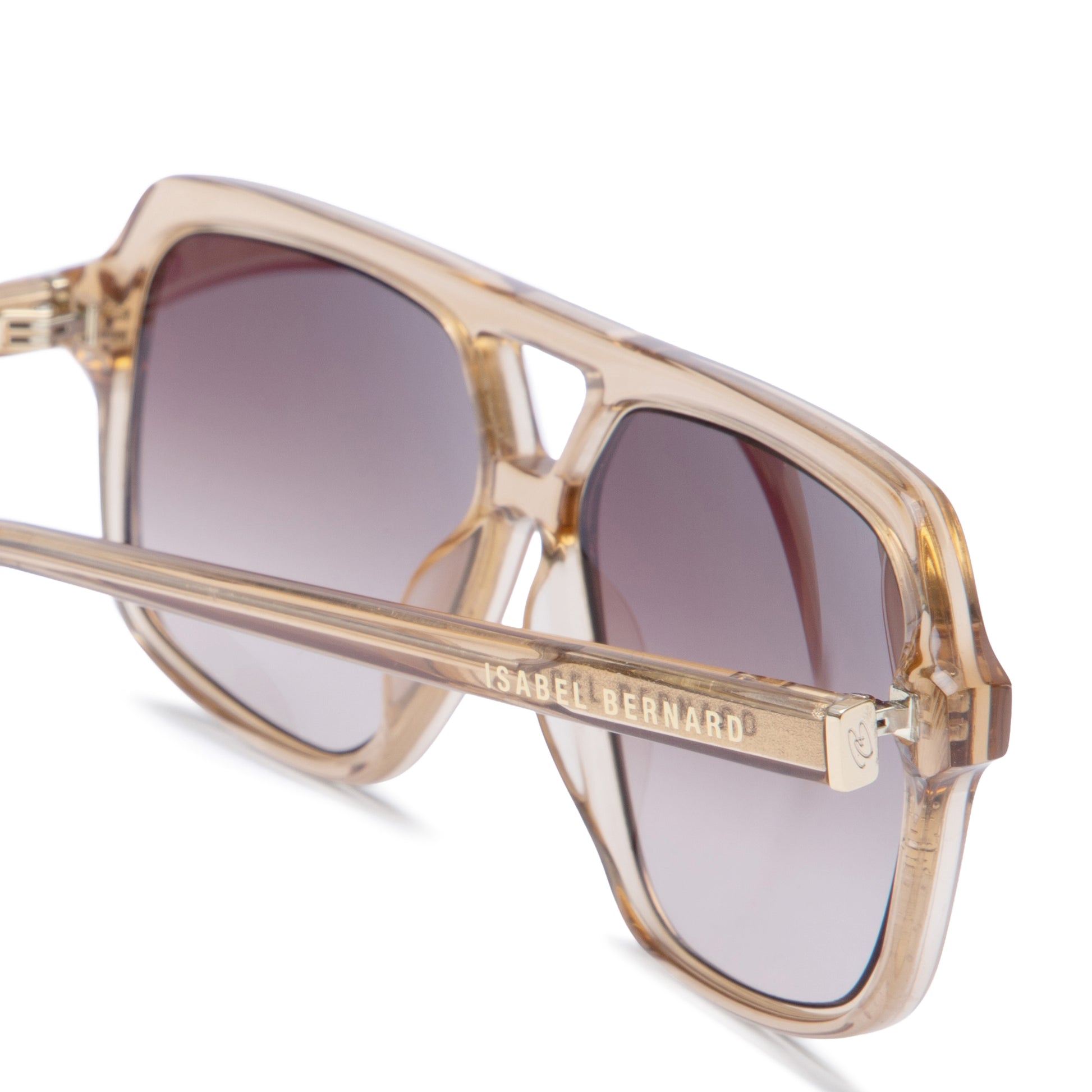 La Villette Camille transparent aviator sunglasses with brown lenses - - Isabel Bernard