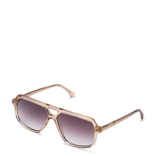 La Villette Camille transparent aviator sunglasses with brown lenses - - Isabel Bernard