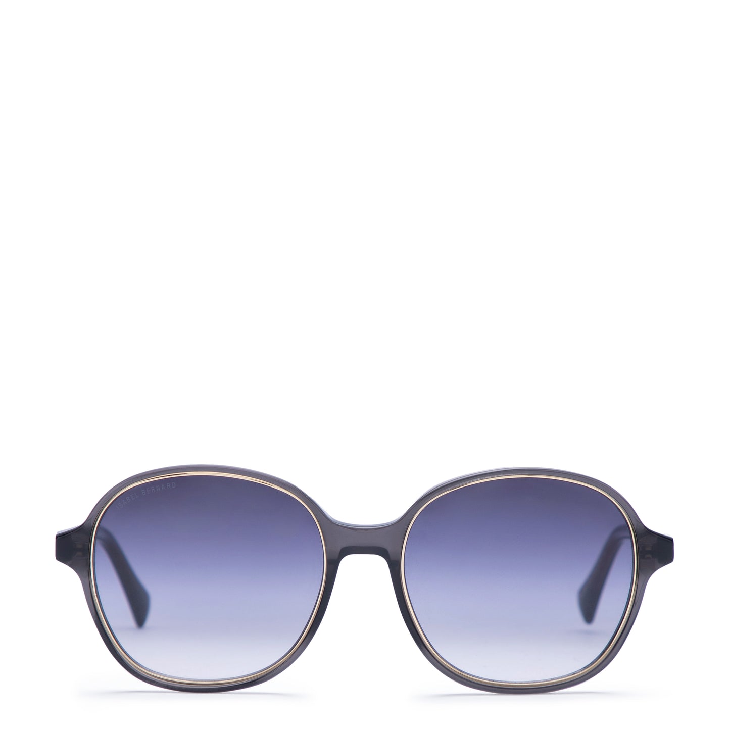La Villette Eva transparent grey oval sunglasses with blue lenses - - Isabel Bernard